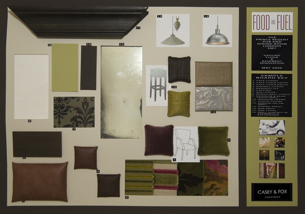 Various Design Schemes | Gasto-pub, Kensignton | Interior Designers